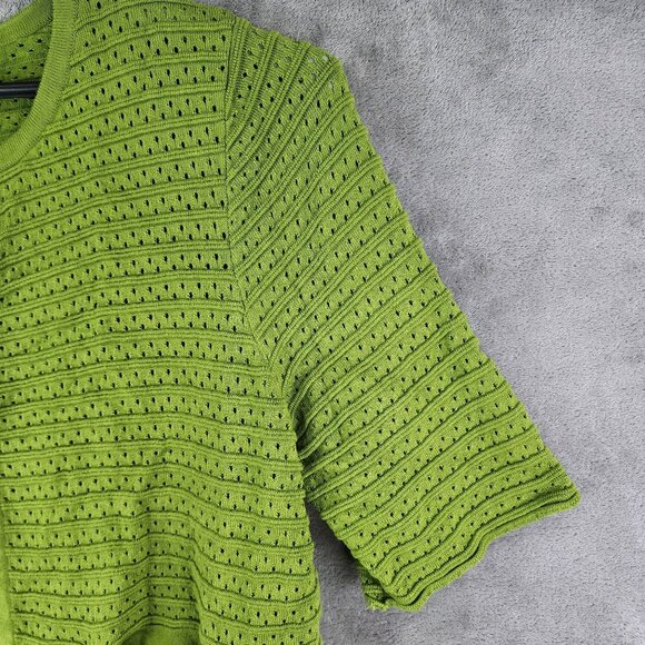 Womens Green Chicos Cardigan Sweater Short Sleeve Round Neck Size 2 (L) - Picture 5 of 11